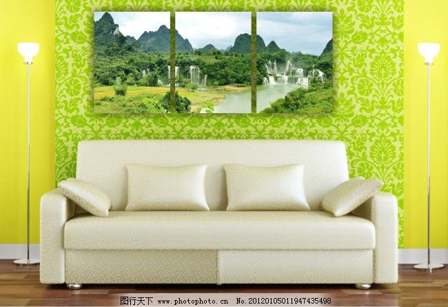 山水风景 德天瀑布 山水风景免费下载 无框画 风水名胜 家居装饰素材