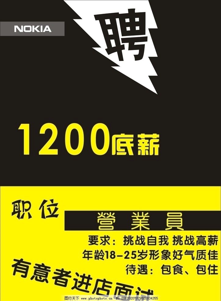 诺基亚LOGO 诺基亚标志 招聘广告 招工广告