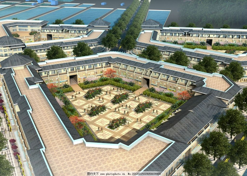 物流园内庭图片_建筑设计_环境设计_图行天下图库