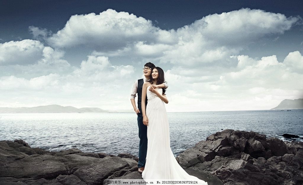 海景婚纱照 婚纱照 帅哥 美女 海边 情侣照 结婚 写真 婚纱 人物摄影