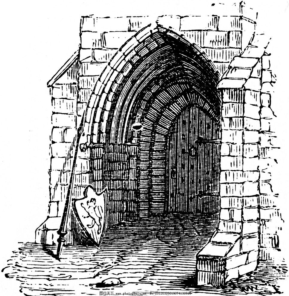 复古钢笔画 欧式 插画 古典绘画 建筑