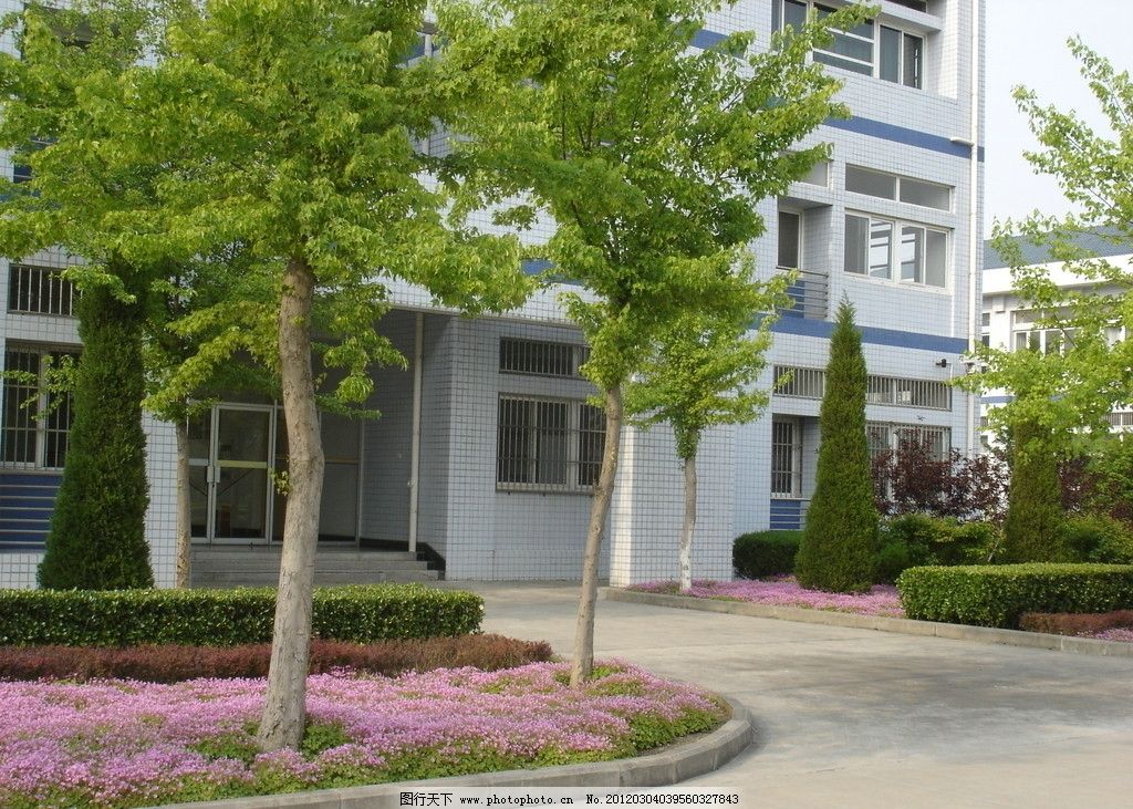 大学校园绿地景观,绿化,花卉,乔木,建筑,教学楼,72DPI